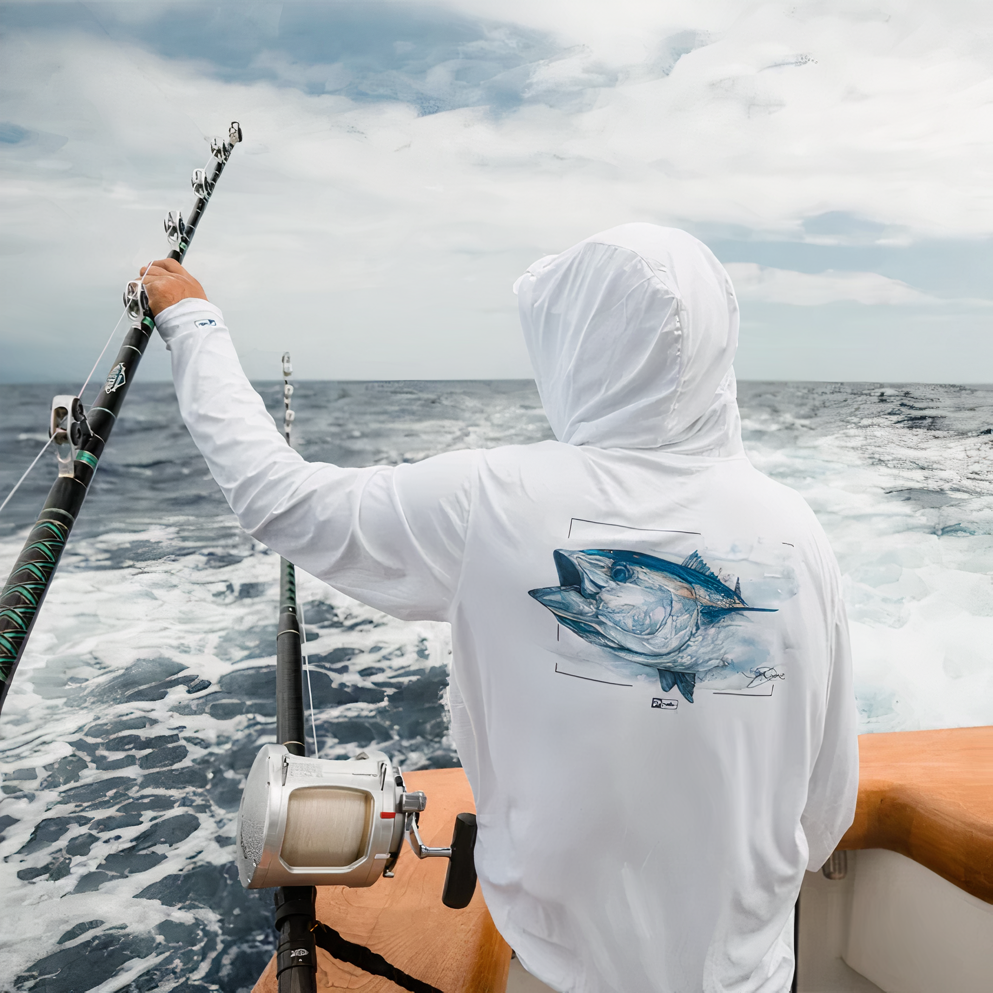 Camiseta Vaportek Hooded - Goione Tuna WHT
